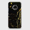 Motorola E4 Cover - SkinLee HQ Hard Case - Black Gold Veins Marble - SKINLEE-125-1-194-125. 