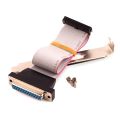 DB25 Adapter with Bracket to IDC 26 Pin Ribbon Cable Motherboard Slot Plate Parallel Panel DB-25 Female Socket Flat Cable. 