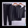 Woman Simple 3pec Loungewear sleeping night Suit for Girls. 