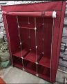 3 Door fancy and portable closet wardrobe storage organizer with shelves for multipurpose No-voven Fabric storage shelf | lightweight 3 door assemble plastic portable wardrobe. 
