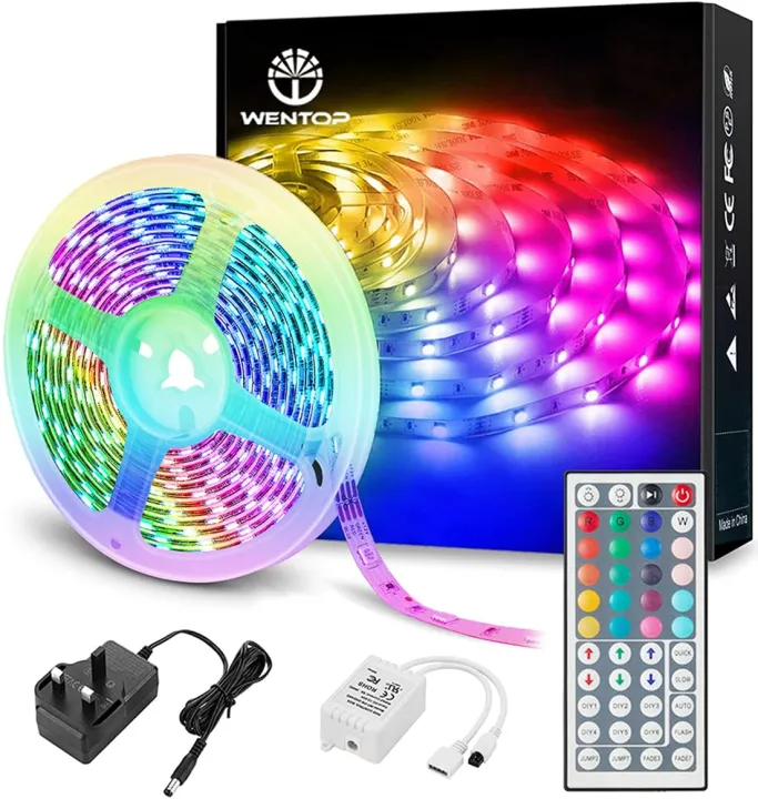 WenTop%20LED%20Strip%20Light%205m,%20SMD%205050%20RGB%20Multi-Colour%20LED%20Light%20Strip%20with%20Remote%20for%20Home,%20Bedroom,%20Wall,%20Party,%20Lighting%20and%20Decoration%20%5BEnergy%20Class%20A+%5D%20-%20Image%202
