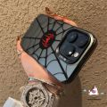 Fashion Plating Metal Cool Creative Spider Man Phone Case Compatible for IPhone 11 15 Por Max 14 11 12 13 15 Pro Max XR XS Max X Trendy Brand Cartoon Spider-Man Soft Silicone Cover. 