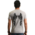 Wings Printed Round Neck Half Sleeves T Shirt. 