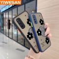 YIWESAN For IQOO Neo 3 Case Fashion Word Flower Thin Edge Frosted Transparent Hard Cases Shockproof Casing Full Cover Protect Case. 