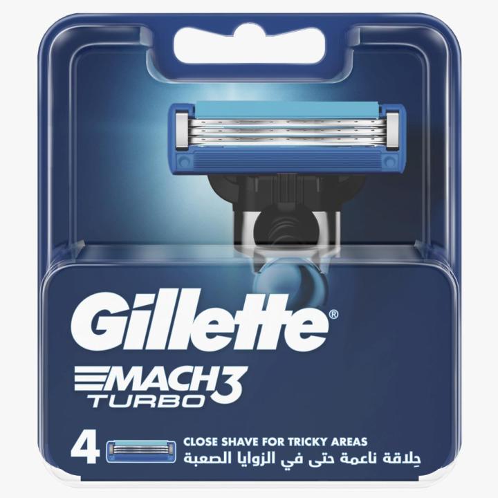 Gillette Mach3 Turbo System Shaving Razor Carts 4s