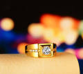 Gentleman Temperament Plated 24K Gold/Silver Ring For Men Wedding Rings Gold. 