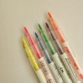 Double Headed Korean Highlighters and Markers | 6 Pieces, Double-sided ,Multicolor, Light color marker & Highlighter | Buy2Enjoy. 