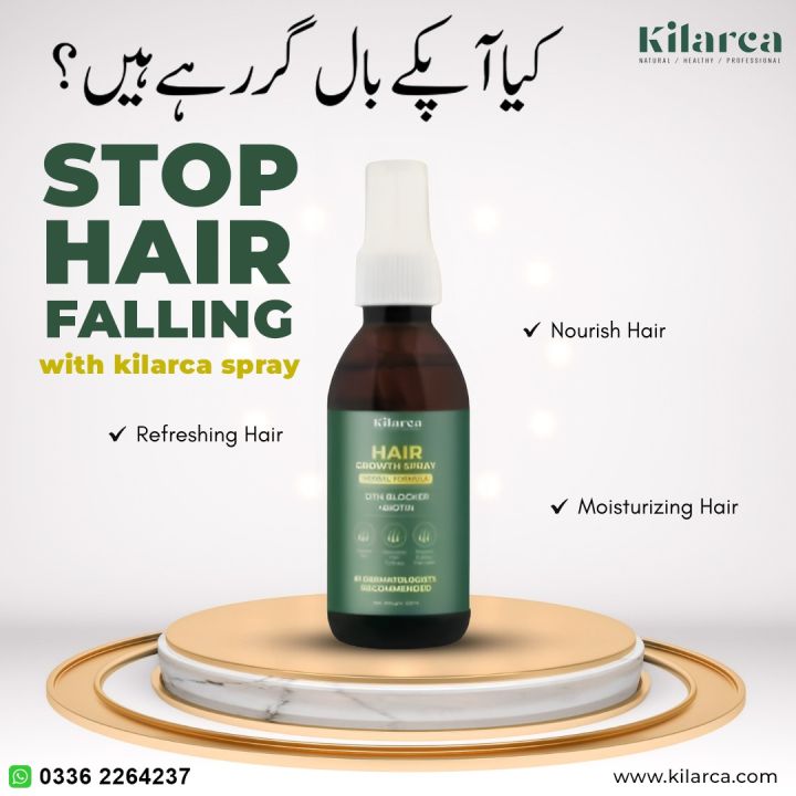 Kilarca DHT Blocker & Biotin Hair Growth Spray - Premium Hair Tonic for Hair Care & Growth - For Women & Men, All Hair Types