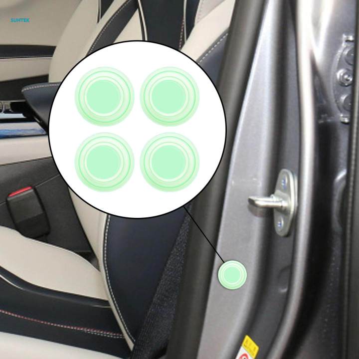 Universal Car Door Absorber Cushion Gasket Accessories Shock Absorption Sound Insulation Decorative Silicone Pad Buffer Cushion , 4x Luminous no Sign