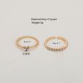 2Pcs Delicate Crystal Heart Rings for Women Girl Accessories Adjust New 2023. 