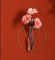 1pc Wall-mounted Glass Vase Home Decor Wall Decoration Iron Hanging Flower Vases Hydroponic Plants Container. 