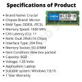 Crucial DDR3L RAM 8GB 1600Mhz DDR3 RAM 8GB SO-DIMM Notebook RAM. 