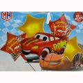 CARS THEME FOIL BALLOON SET - PACK OF 5 FOIL BALLOONS - CARS FOIL BALLOONS. 