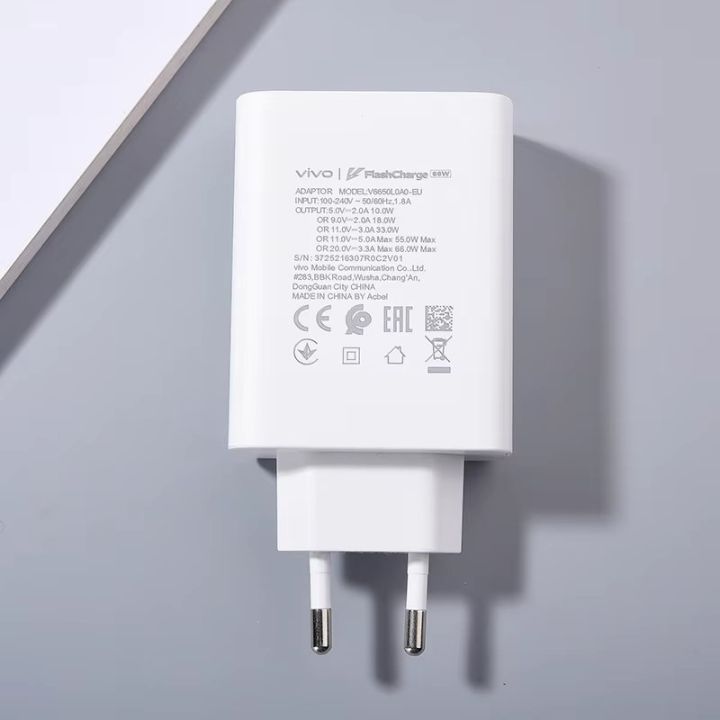 ⚡ Vivo 66W FlashCharge Fast Charger – Original USB Type-C Adapter for ...