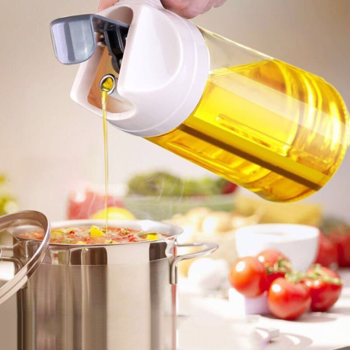 New 600ml Kitchen Storage Bottle with Automatic Opening and Closing of Glass Oiler Oil Bottle Seasoning Soy Sauce Vinegar Bottle Oil Dispenser Bottle for Kitchen, Automatic Flip Cap Cooking Oil Dispenser