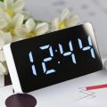 【HOT】 Mirror Table Clock Multifunctional Digital Alarm Snooze Display Time Night LED Light Desk Desktop Home Decor Gifts For Children. 