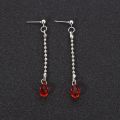 Fashion Kurapika Kurta Cosplay Earrings Charm Red Crystal Anime Hunter X Hunter Clip Earrings for Women Jewelry. 