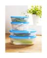 IKEA Food Container, Set of 04, white, blue. 