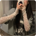 Lace Sunscreen Sleeve Summer Thin UV Protection Ice Sleeve Fashion Friving And Riding Ice Silk Arm Cover 1Pair. 