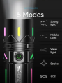 Wego Flashlight Super Bright Zoomable Torch Light with Built in 18500 MAh PowerBank Rechargeable Waterproof Flash Light for Camping Hiking Outdoors. 