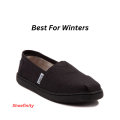 TOMS unisex syanno black canvas shoes for Winters. 