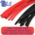 Red & Black Heat Shrink Tube 2+2=4 meters. Wire Sleeves / Wire Cover SIZE (choose from choice). 