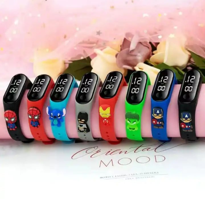 JHD Kids Watch New Fashion Sports silicone bracelet Boys Girls cartoon LED digital watch Wholesale watch