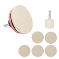 Car Windscreen Glass Scratch Remover 100g Oxide Powder Polishing Kit Wheels Set Polish Pads. 