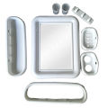 Complete Mirror Set All in One/ With Mirror/ With Storage Rack or Shelf/ With Towel Rail/ With Toothbrush Holder/ With Soap Dish Holder, and Hanger Hooks. Aaina/ Mirror/ Bathroom Mirror/ Basin Mirror/ Sheesha Set.. 