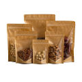 50pcs High Clear Front Kraft Paper Zip Lock Storage Bag 14x20 cm Snack Nuts Powder Coffee Beans Spice Gift Resealable Packaging Pouches. 
