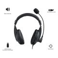 Rapoo H150 Stereo Wired Over Ear Headphones with Microphone Noise-Reduction, USB. 