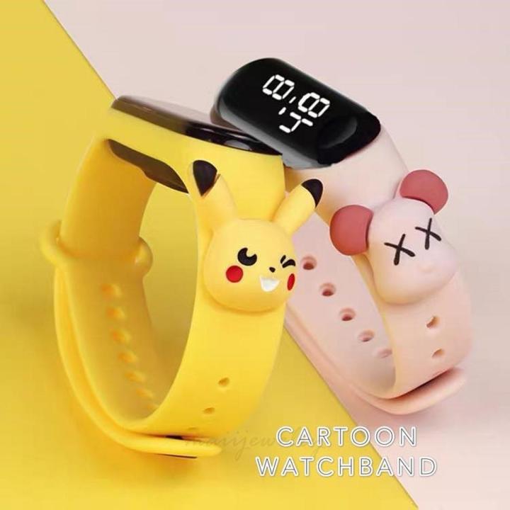 Cartoon Character LED Sport Digital Wrist Waterproof Relo Watch for Kids Boys Girls