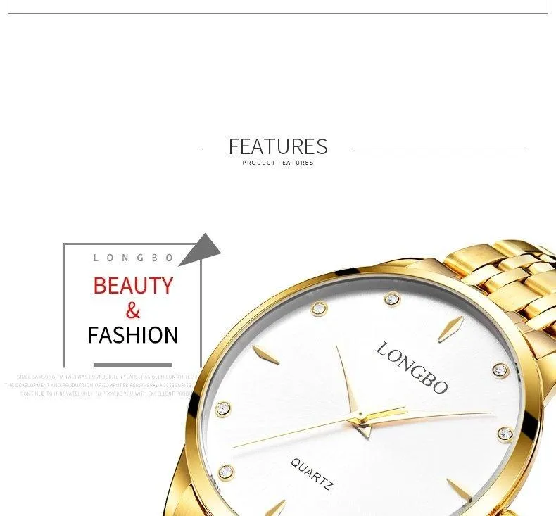 Fashion Luxury Stainless Steel Watchband Quartz Movement Fashion Luxury Stainless Steel Watchband Quartz Movement