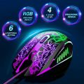 Gaming Mouse Full RGB Wired 6 Buttons Used for PC games and designing  use Black Full RGB. 