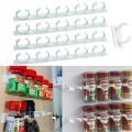 4 Wall Mount Home Kitchen Storage Rack Ingredient Spice Plastic Clip Rack Organizer Accessories Jars Spice Holder Tools. 