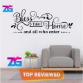 Zecor Gallery Bless this Home Wall Sticker Self Adhesive for Kitchen Tiles Bedroom Living Room Decoration Wall Art Stickers. 
