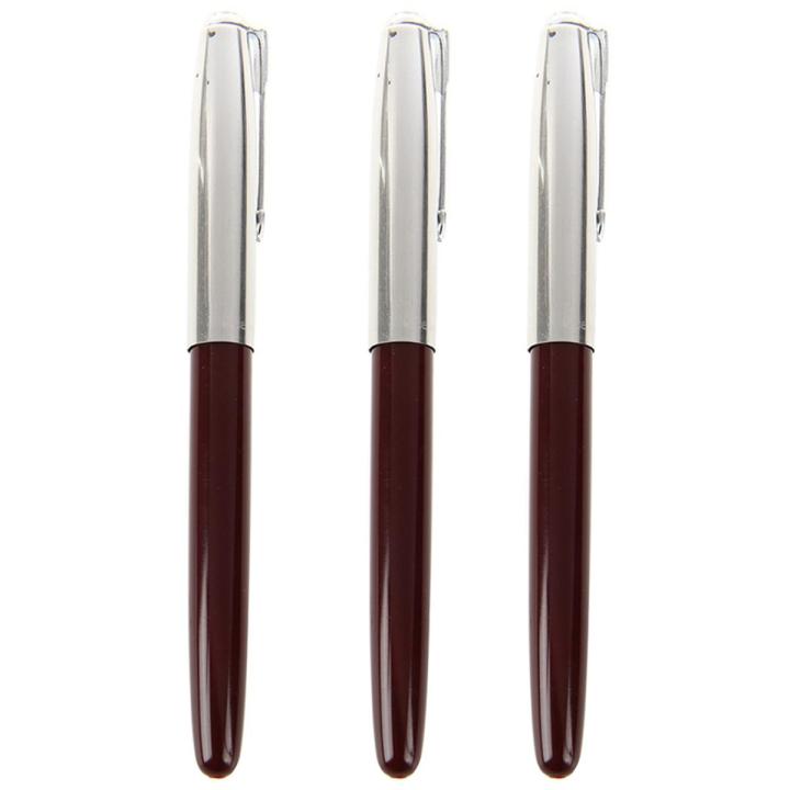 3X HERO 616 Fountain Pen Hooded Golden Nib Dark Red Small Vintage