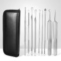 9Pcs/Set Acne Tip Head Reduce Marks Ergonomics Acne Nose Blackhead Removal Pore Cleaner Skin Care Supplies. 