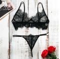 Women Lingerie Set Sexy Erotic Lingeire Plus Size See-through Bralette+G-String Three-Point Suits Lace Bra Set1. 