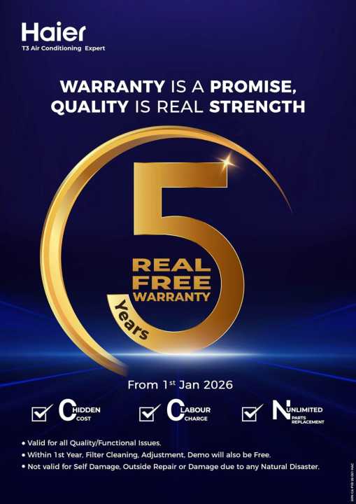 Haier%20AC%201%20Ton%20DC%20Inverter%20%7C%20Model%2013HFC%20(13300%20BTU)%20Triple%20Inverter%20series%7C%20Heat%20&%20Cool%20%7C%20Self%20Cleaning%20%7CAmpere%20Lock(ECO%20MODE)%20%7C%20100%25%20Copper%20%7C%204way%20swing%20%7C%20Full%20BTU%20/10%20Years%20Compressor%2005%20Years%20PCB%2005%20Years%20Evaporator%20Warranty%20%7C%20Haier%20Free%20Installation%20-%20Image%204