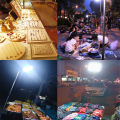 Stalls in the night market, with stall lights, charging bazaars, super bright long poles, portable telescopic stands, LED clip lights. 