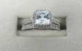 IR storeTwo Rings  Wedding Ring Sets  Rings Women's 2pc White Gold Filled CZ Wedding Engagement Ring Bridal Sets & Stainless Steel Wedding rings.. 