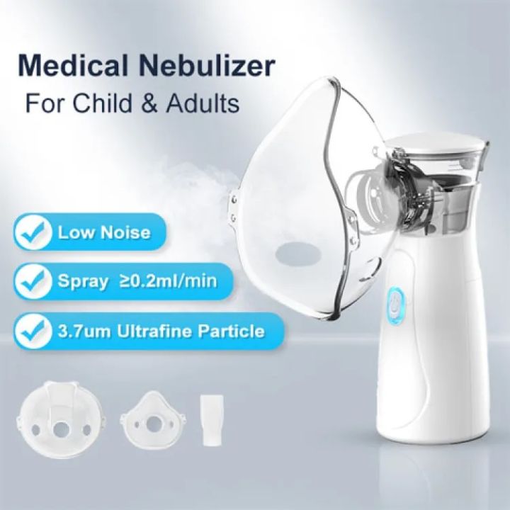 USB and Battery Operated Mesh Nebulizer for kids and Adults  | Handheld Inhaler for Adults and Children | USB and Battery Operated