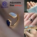 Ring For Girls Golden Blue Stone Square Fancy Simple and Stylish Adjustable Best Gift for Girls With Box. 