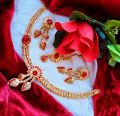 Ayzal collection Jewellery Set with Necklace, Earings and Bindia/ Teeka for Girls, Women and Ladies Pearl & Zircon Studded, Jewellery for girls, women, ladies 003.. 