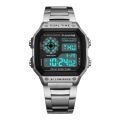 SYNOKE Men's Sports Watches Business Stainless Steel Digital Watch Men Military Wristwatch 5ATM Waterproof montre sport homme. 