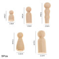 5/1Pcs Family Five-color Wooden Peg Doll Handmade Painting Doll Crafts Unfinished Children's Graffiti Solid Wood DIY Decoration. 