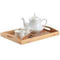 Set of 3 Natural Bamboo Platters Breakfast Trays. 