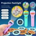 【HOT】 Slide Flashlight Projector Luminous Torch Bedtime Learning Fun Lamp View Images Light Up Toy For Kids Baby Sleeping Story Book. 