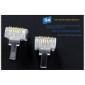 RJ45 Network Cable Modular Plug Ethernet Cable Connector Unshielded 8 Pin 8P8C 6 Types Gigabit Crystal Head Kit for PC Adapter. 